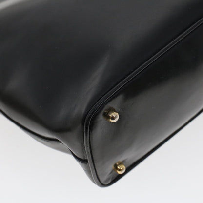 GUCCI Bamboo Gamaguchi Hand Bag Leather Black 000.781.0295  43320