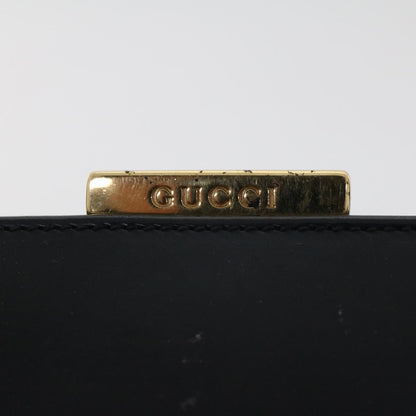 GUCCI Bamboo Gamaguchi Hand Bag Leather Black 000.781.0295  43320