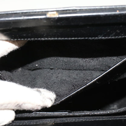 GUCCI Bamboo Gamaguchi Hand Bag Leather Black 000.781.0295  43320