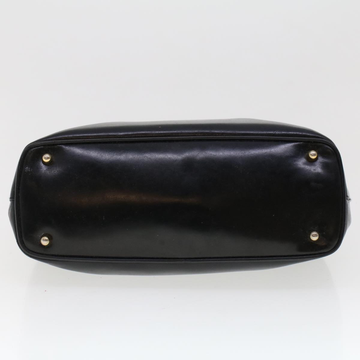 GUCCI Bamboo Gamaguchi Hand Bag Leather Black 000.781.0295  43320