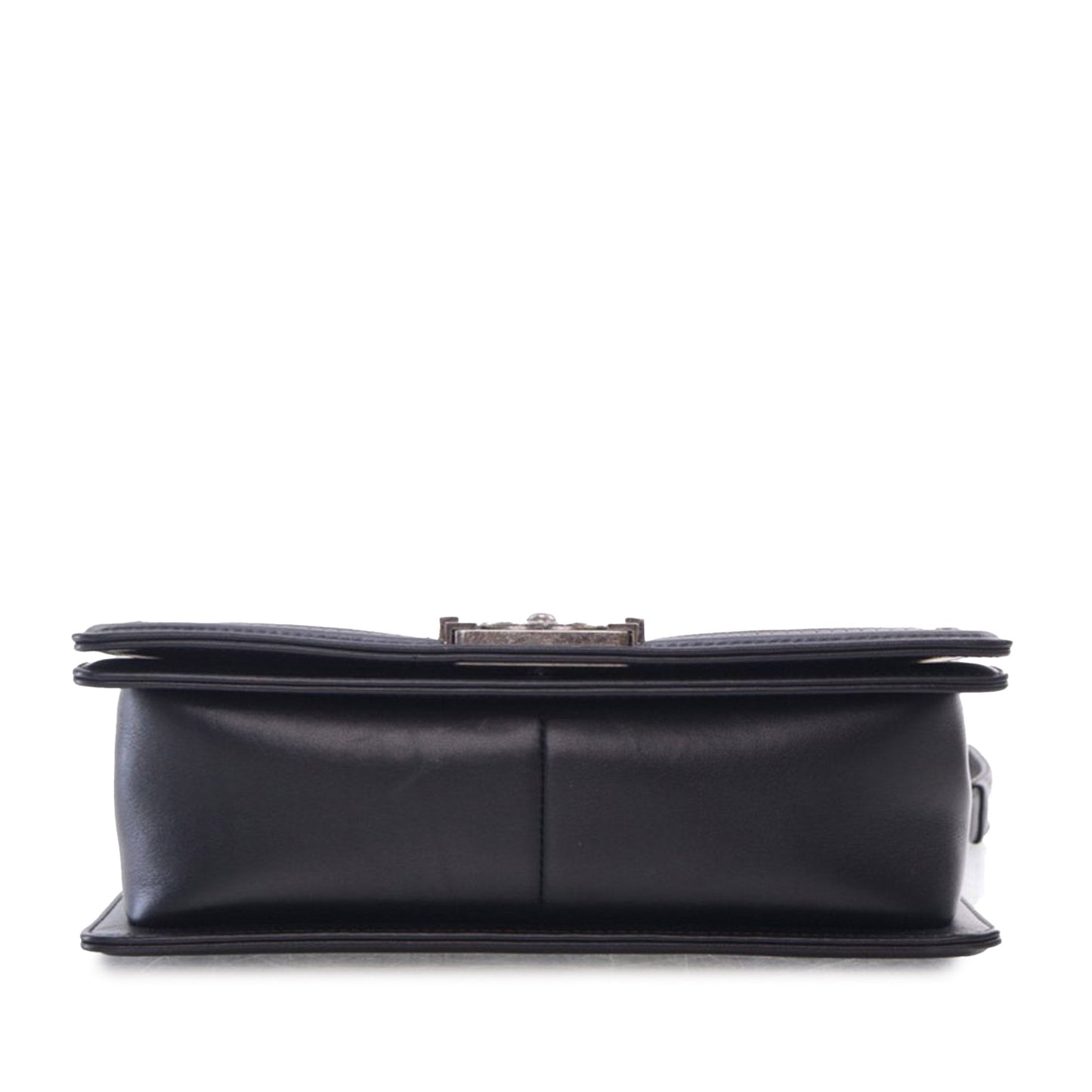 Black Chanel Medium Bicolor Woven Calfskin Boy Flap Shoulder Bag