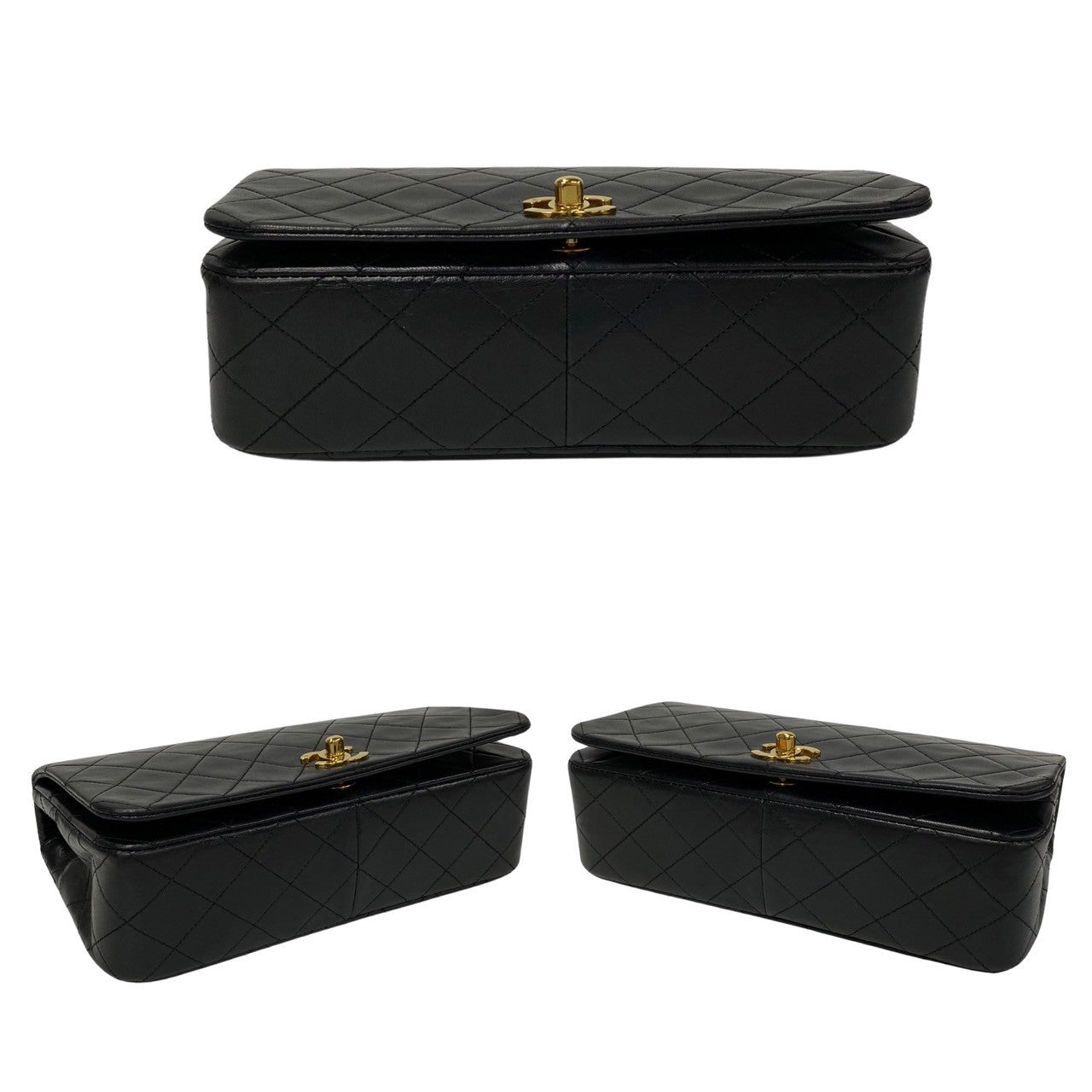 Chanel CC Quilted Leather Full Flap Bag Leather Crossbody Bag