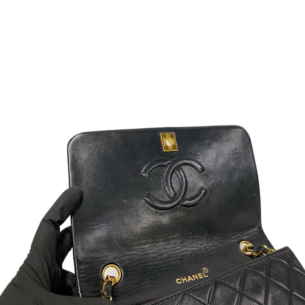 Chanel CC Quilted Leather Full Flap Bag Leather Crossbody Bag