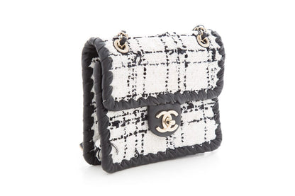 Chanel 2022+  Black & White Tweed Flap Cross-Body AS IS