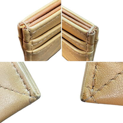 Chanel Vintage Lambskin Quilted Dark Beige CC Card Holder