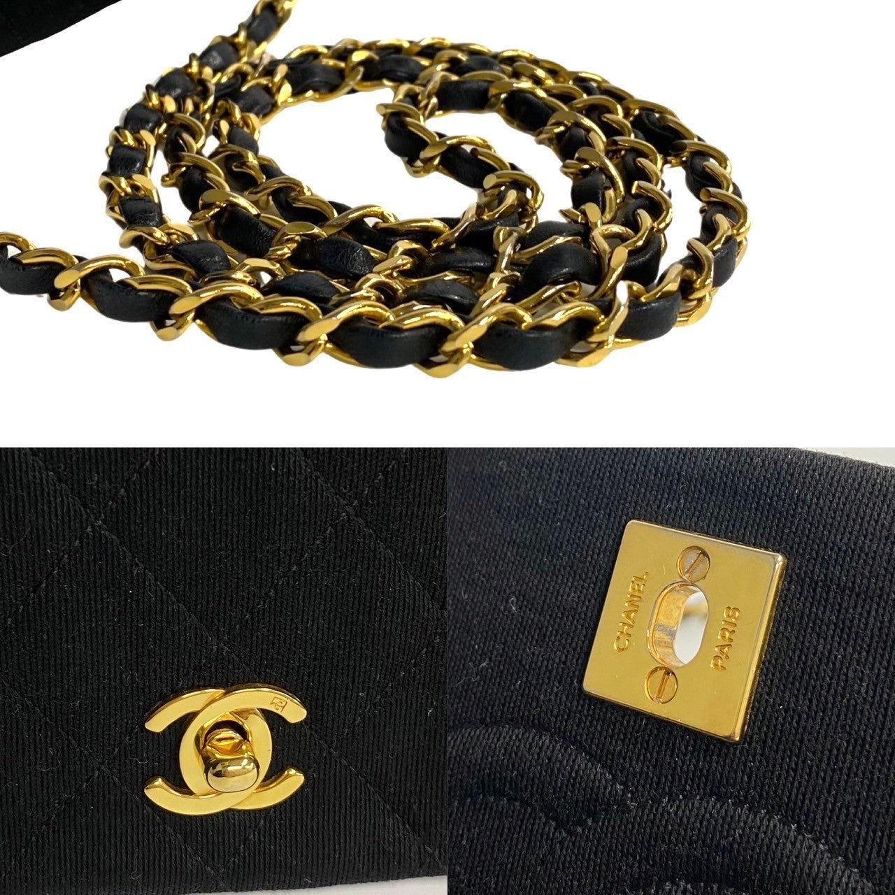 Chanel CC Satin Jersey Full Flap Bag Canvas Crossbody Bag