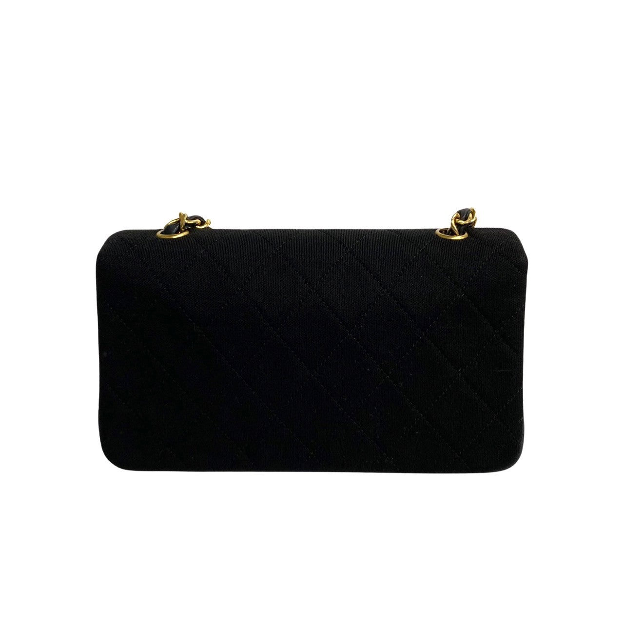 Chanel CC Satin Jersey Full Flap Bag Canvas Crossbody Bag