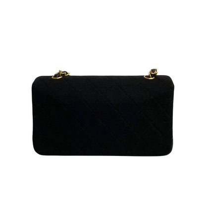 Chanel CC Satin Jersey Full Flap Bag Canvas Crossbody Bag