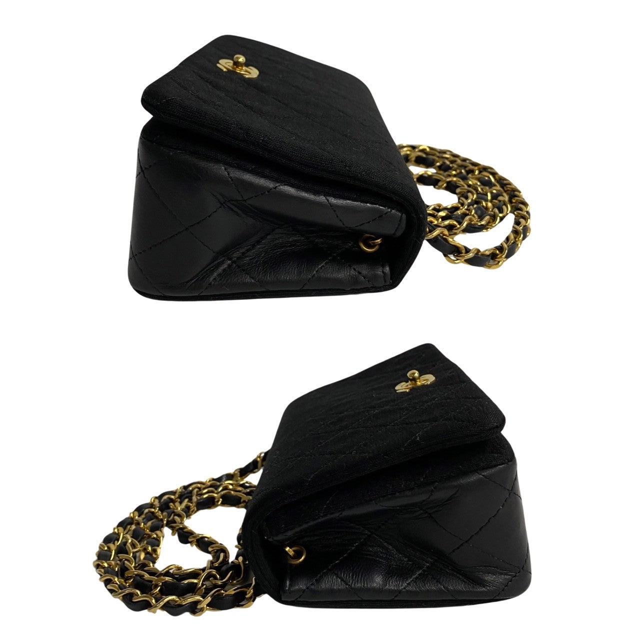 Chanel CC Satin Jersey Full Flap Bag Canvas Crossbody Bag