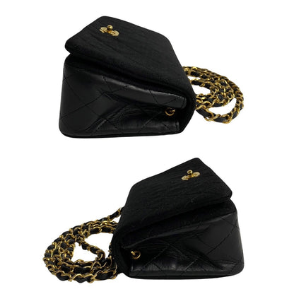 Chanel CC Satin Jersey Full Flap Bag Canvas Crossbody Bag