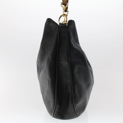 GUCCI Bamboo Shoulder Bag Leather 2way Black  46000