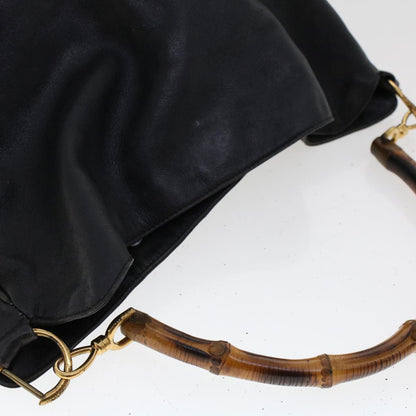 GUCCI Bamboo Shoulder Bag Leather 2way Black  46000