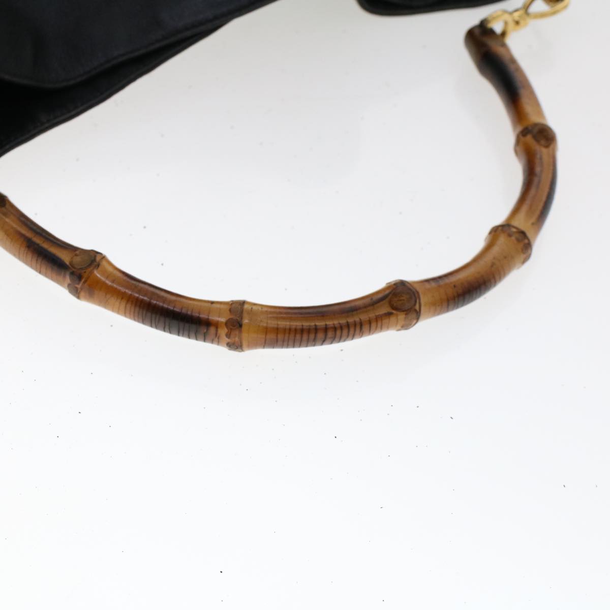 GUCCI Bamboo Shoulder Bag Leather 2way Black  46000