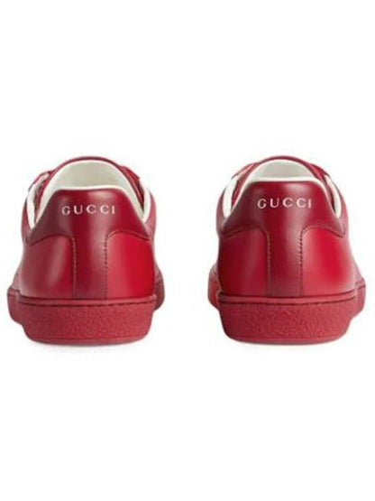 Gucci Ace Interlocking G Low Top Sneakers Hibiscus Red