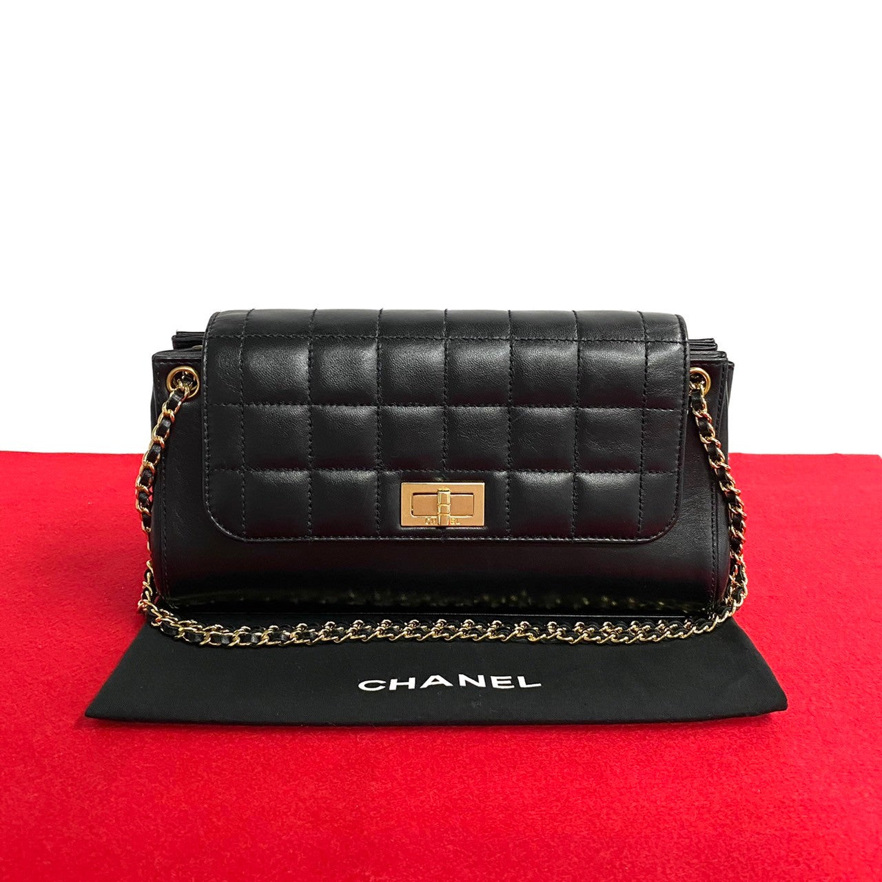 Chanel  Chocolate Bar Mademoiselle Accordion Bag  Leather Handbag in New Condition