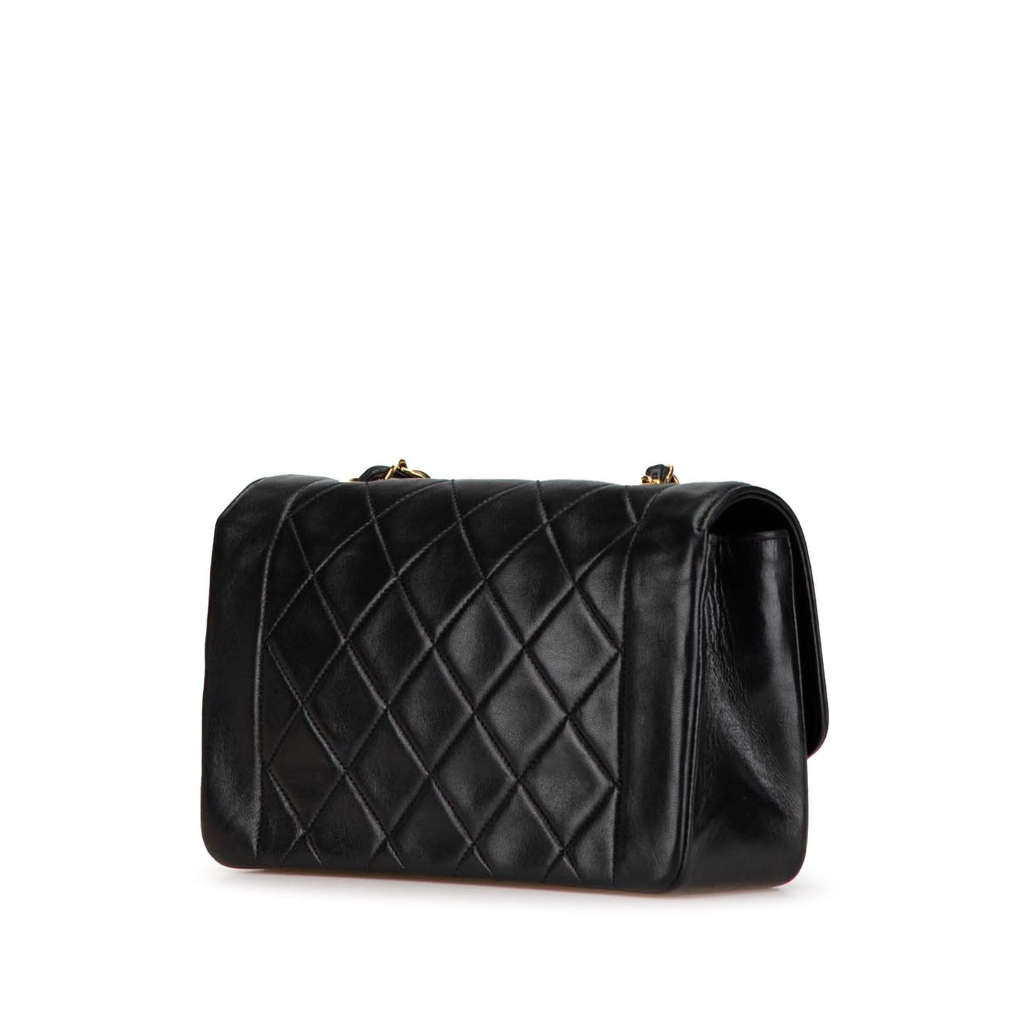 Black Chanel Small Lambskin Diana Flap Crossbody Bag