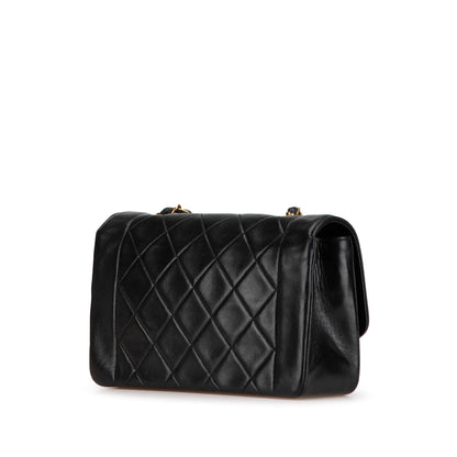 Black Chanel Small Lambskin Diana Flap Crossbody Bag