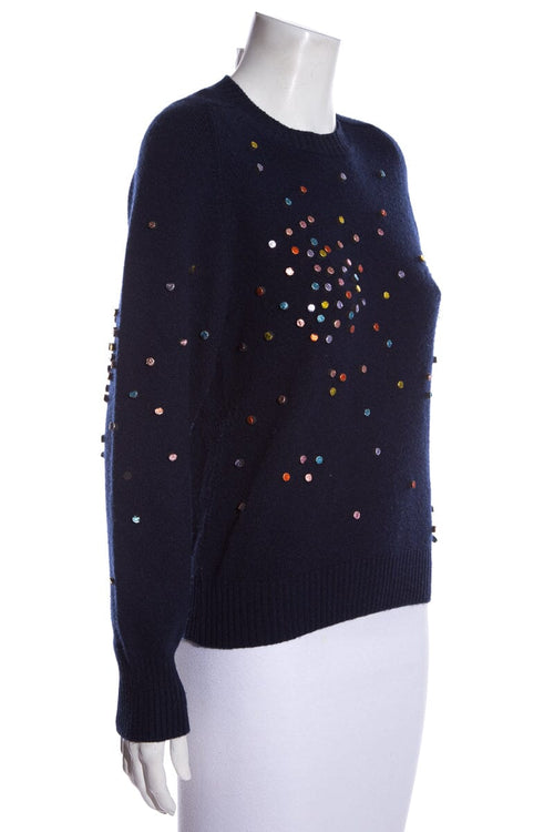 Chanel Navy Confetti Cashmere Navy SZ 34