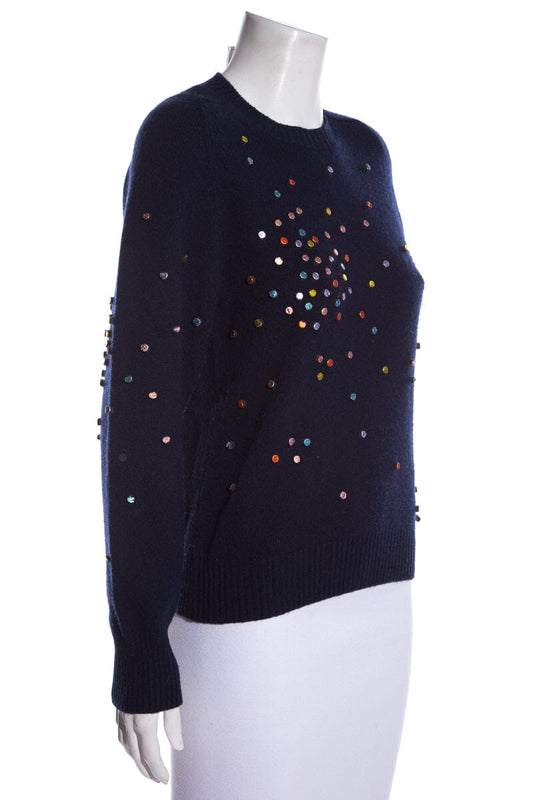 Chanel Navy Confetti Cashmere Navy SZ 34