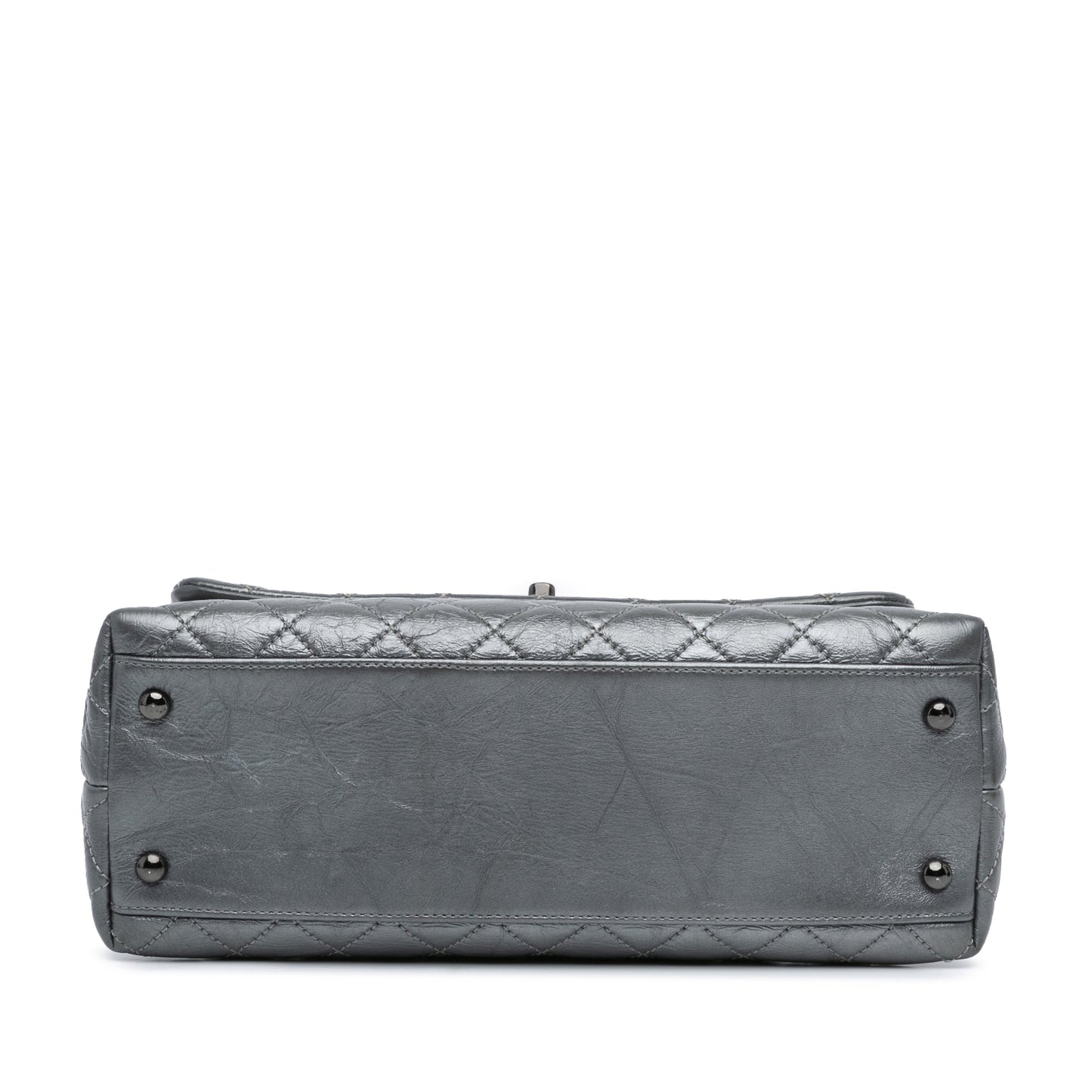 Gray Chanel Small Quilted Aged Calfskin Coco Satchel
