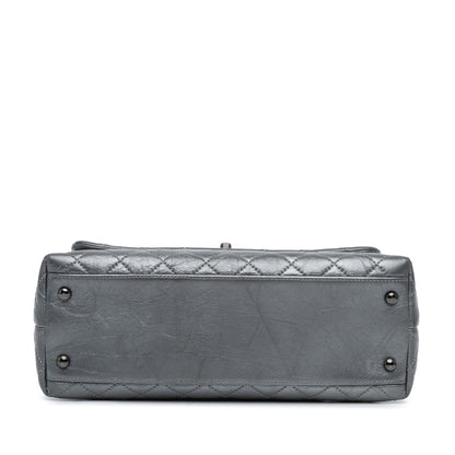 Gray Chanel Small Quilted Aged Calfskin Coco Satchel