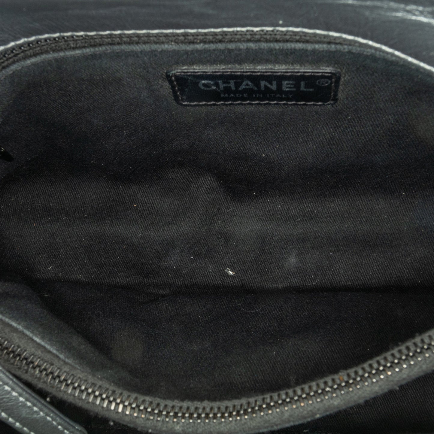 Gray Chanel Small Quilted Aged Calfskin Coco Satchel