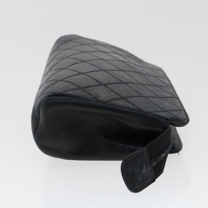CHANEL Pouch Lamb Skin Black CC 47074