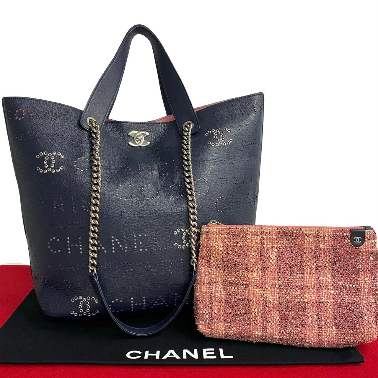 Chanel CC Logo Eyelets Bag  Leather Tote Bag in New Condition
