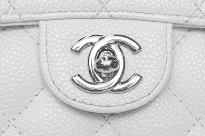 Chanel White Caviar Mini Flap SHW  Handbag