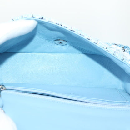 CHANEL Chain Shoulder Bag Tweed Blue CC 47496A