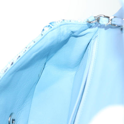 CHANEL Chain Shoulder Bag Tweed Blue CC 47496A