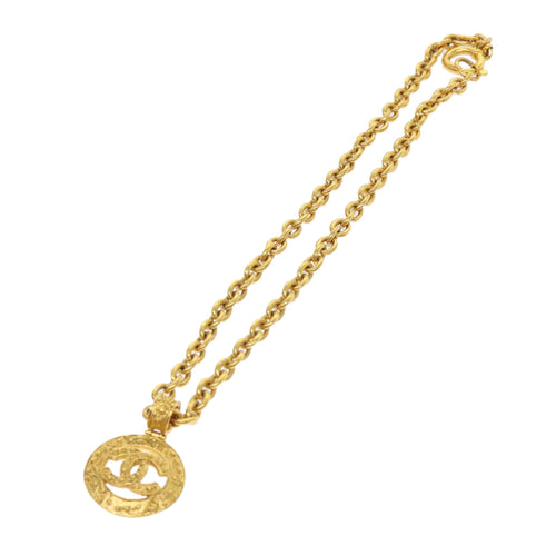 CHANEL Chain Necklace Gold Tone CC 47582A