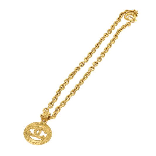 CHANEL Chain Necklace Gold Tone CC 47582A