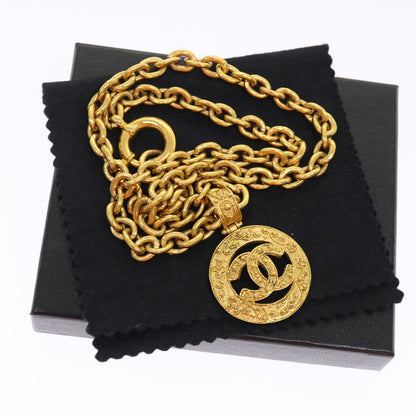 CHANEL Chain Necklace Gold Tone CC 47582A