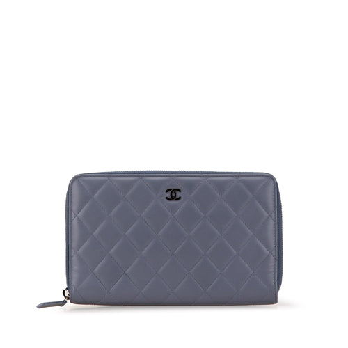 Chanel Sac CC Quilted Lambskin Zip Around Wallet