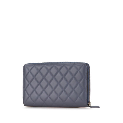 Chanel Sac CC Quilted Lambskin Zip Around Wallet