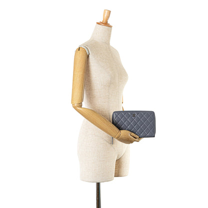Chanel Sac CC Quilted Lambskin Zip Around Wallet