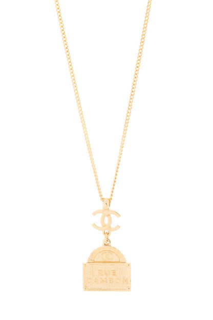 Chanel 2022 Gold Long CC Rue Cambon Necklace