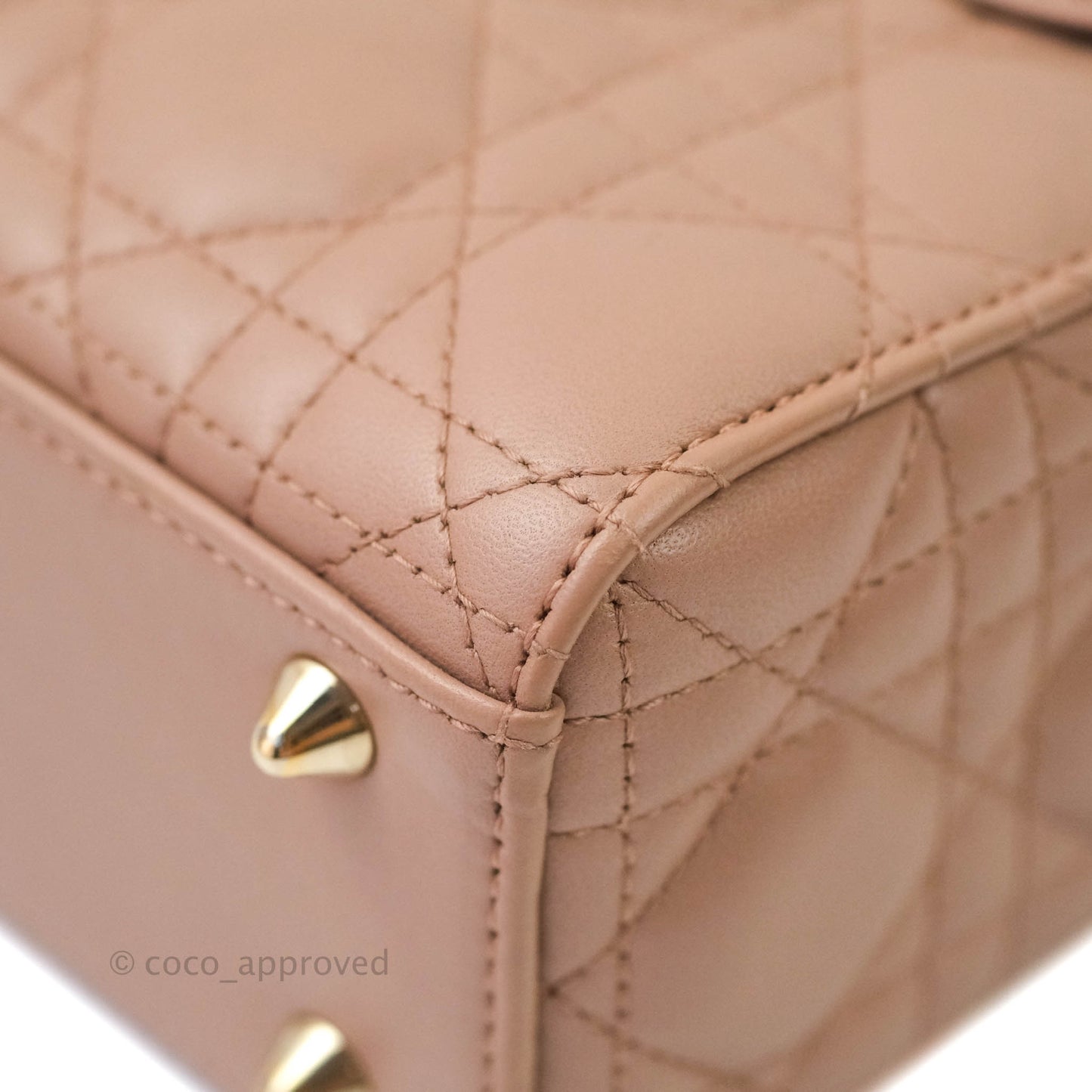 Christian Dior Lambskin My ABCDior Lady Dior Dark Beige Gold Hardware