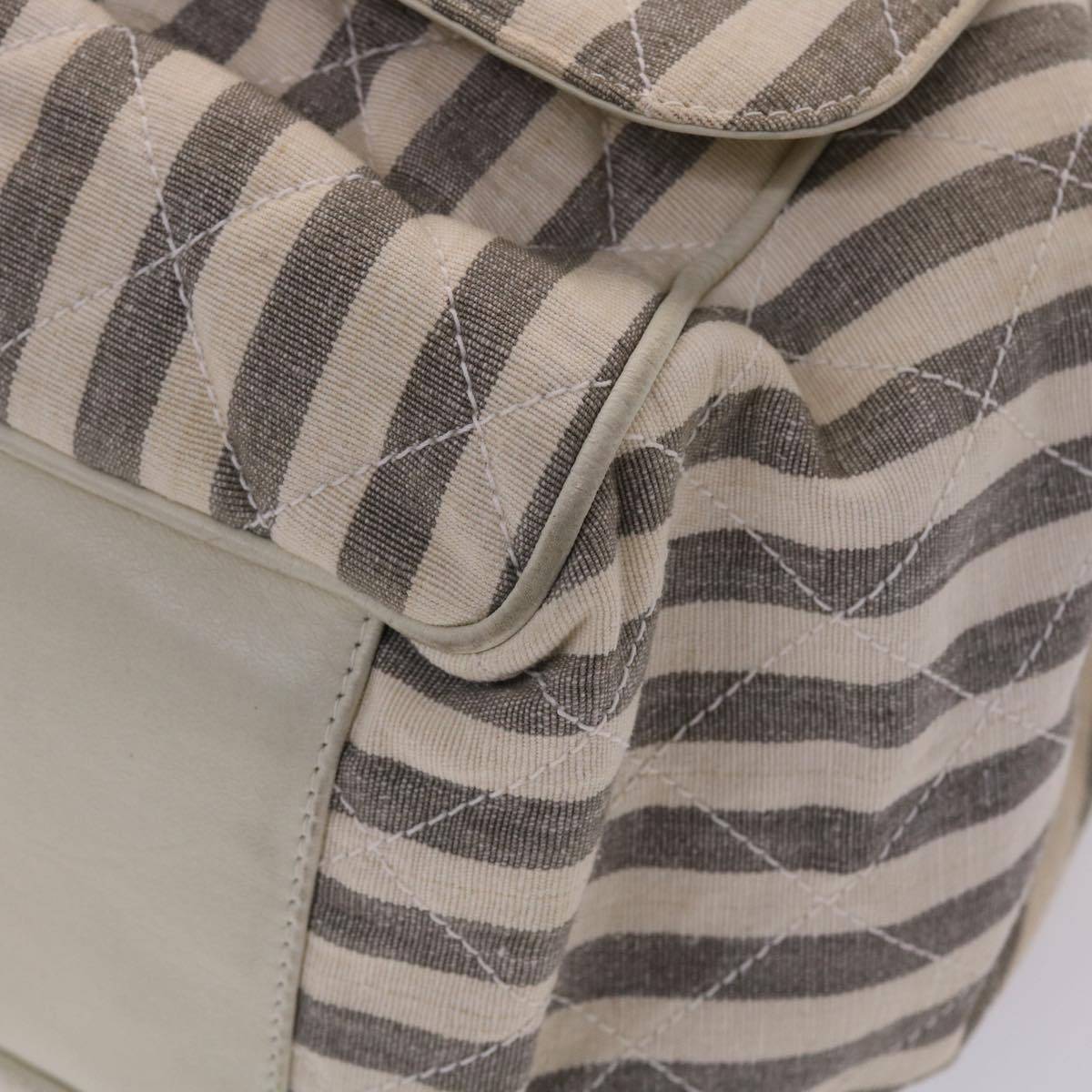 CHANEL Matelasse Shoulder Bag Canvas Light Blue White CC 48071A