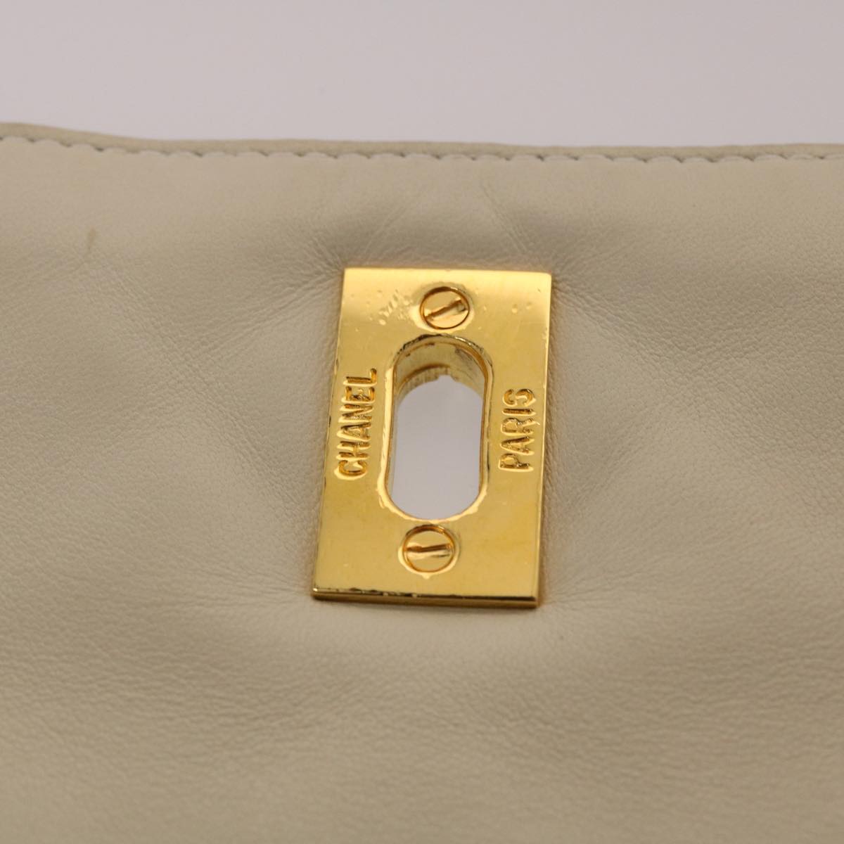 CHANEL Matelasse Shoulder Bag Canvas Light Blue White CC 48071A