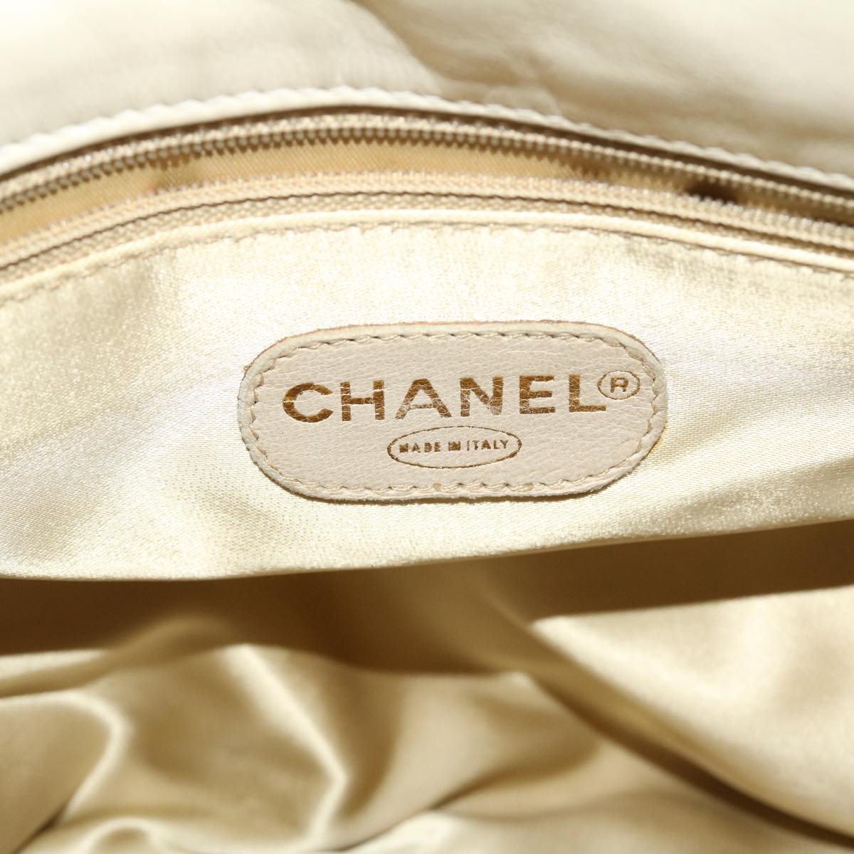 CHANEL Matelasse Shoulder Bag Canvas Light Blue White CC 48071A