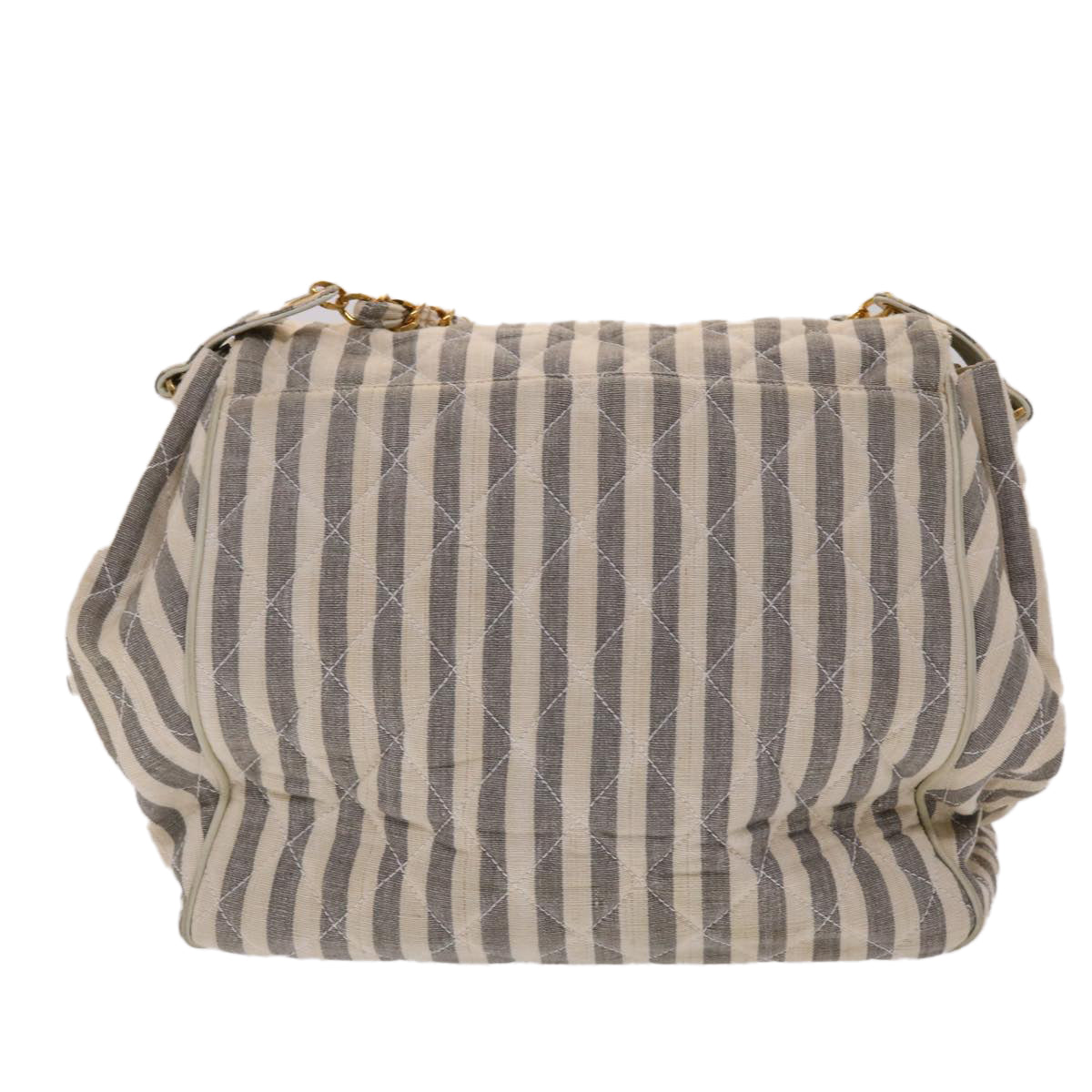 CHANEL Matelasse Shoulder Bag Canvas Light Blue White CC 48071A