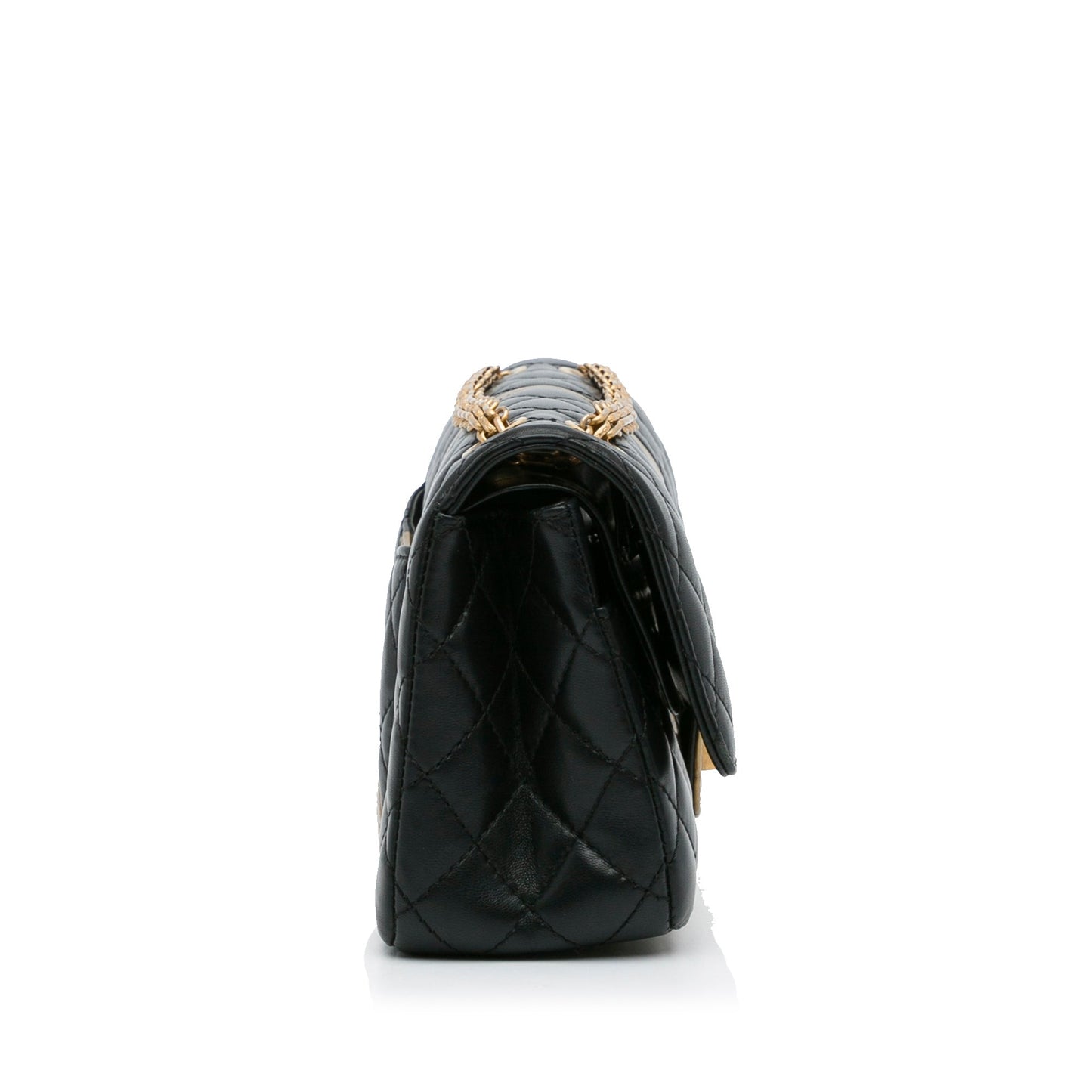 Black Chanel Medium Croc Embossed Lambskin 2.55 Reissue Double Flap Bag