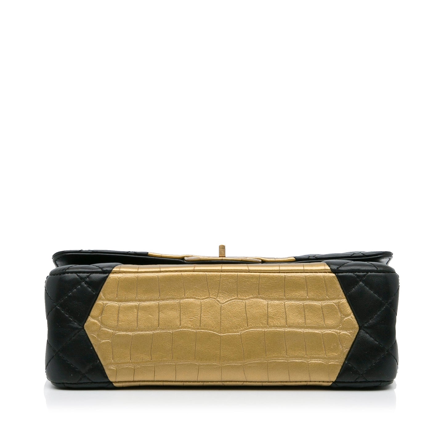 Black Chanel Medium Croc Embossed Lambskin 2.55 Reissue Double Flap Bag