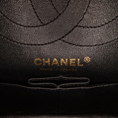 Black Chanel Medium Croc Embossed Lambskin 2.55 Reissue Double Flap Bag