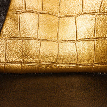 Black Chanel Medium Croc Embossed Lambskin 2.55 Reissue Double Flap Bag