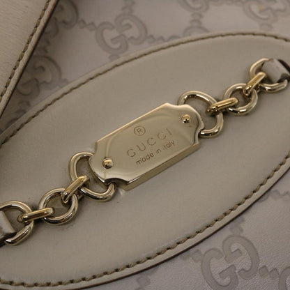 GUCCI  Shima Tote Bag Leather White  49072