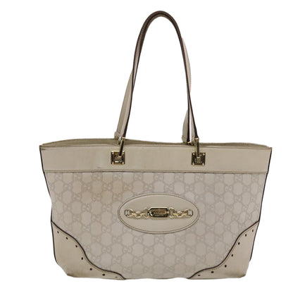 GUCCI  Shima Tote Bag Leather White  49072
