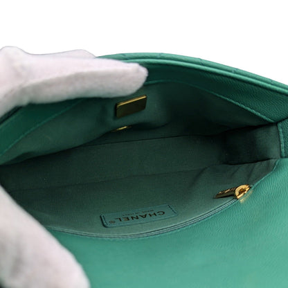 Chanel 2023 Green Grained Calfskin Quilted Mini CC You Flap